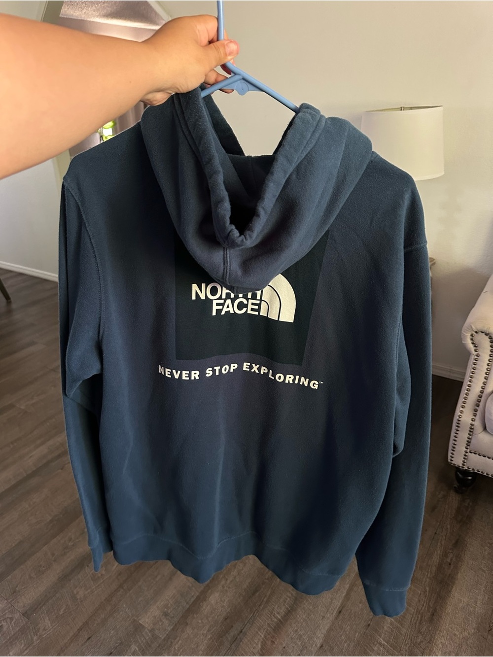 The North Face Navy Blue Logo Pullover Hoodie